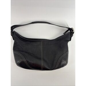 Coach Soho Black Leather Shoulder Hobo Bag  Y2K Vintage RARE FIND